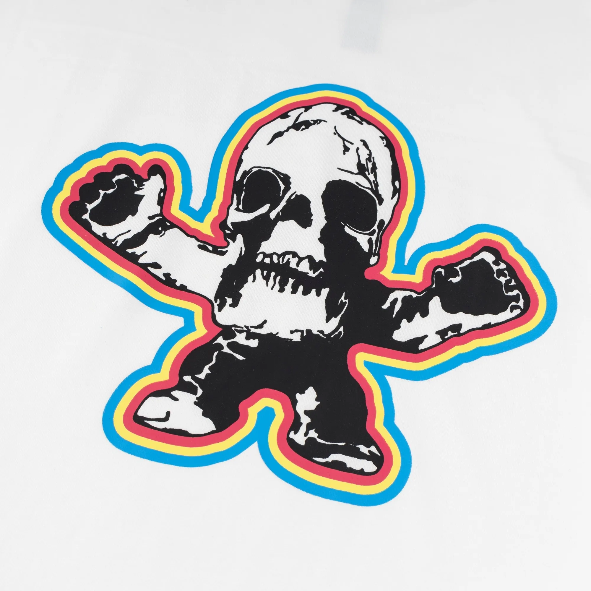 🅿️180 Style No. S027 CH Crow Heart Foti Skull Sanskrit Rainbow Foam Printed Round Neck Short Sleeves Foam Print Full Packaging Three Standards Complete Original Accessories 1:1 Main Marking Process Very High-end It Has Been Preshrunk At High Temperatures It Will Not Deform Easily After Repeated Washing Pure Cotton 280 Grams High Weight 32 Count Double Yarn No Pilling No Fading Comfortable And Breathable Matching The Same Cylinder 1x1 Thread Oversize Loose Version Can wear up to 220 pounds Color: White Black Size: XS-L